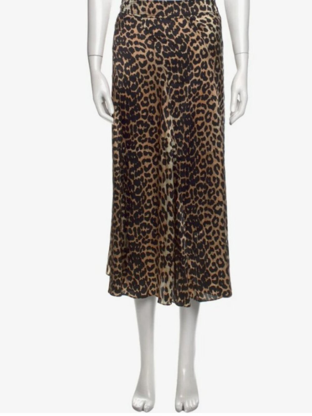Ganni  Silk Midi Length Skirt